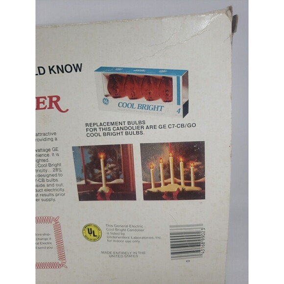 VTG GE Candolier Christmas Candle Sticks General Electric 3 Light Cool Bright - Picture 16 of 16